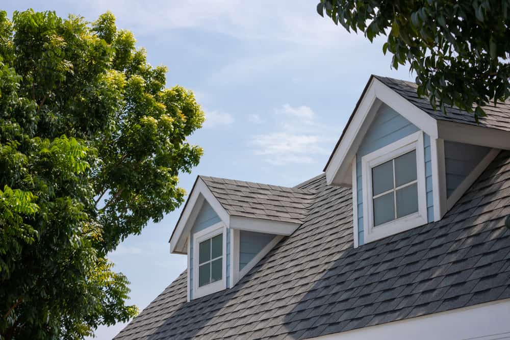 suburban house's roof with clean shingles in Bergen county